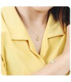 Gold Plated Shellfish Design Silver Necklaces SPE-3531-GP